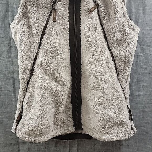 KUHL Flight Fleece Vest in Cream / Brown, Sherpa Vest Cozy Warm Women's SZ M - Picture 5 of 10